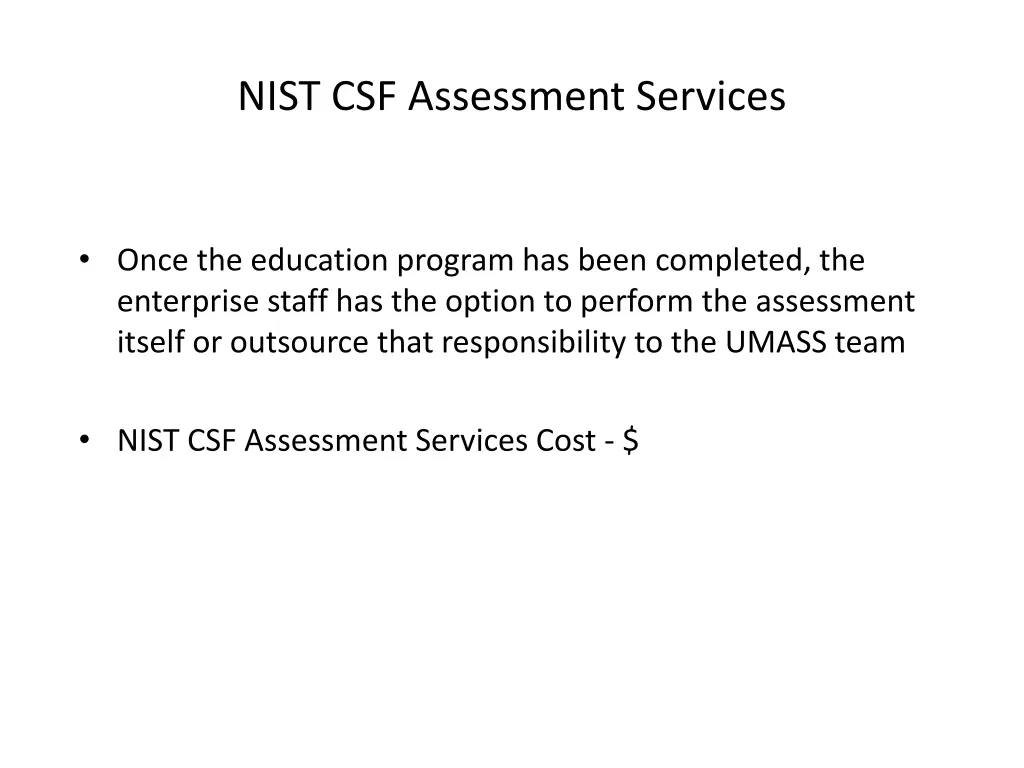 nist csf assessment services