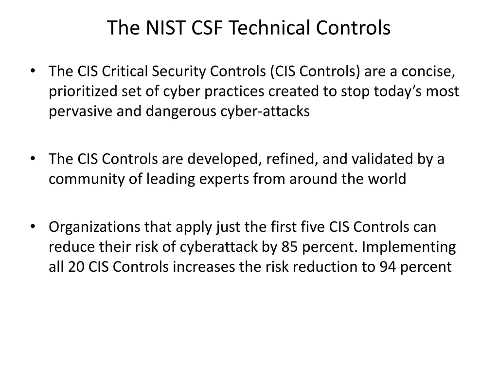 the nist csf technical controls