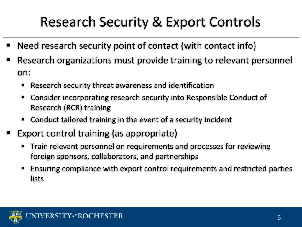 research security export controls