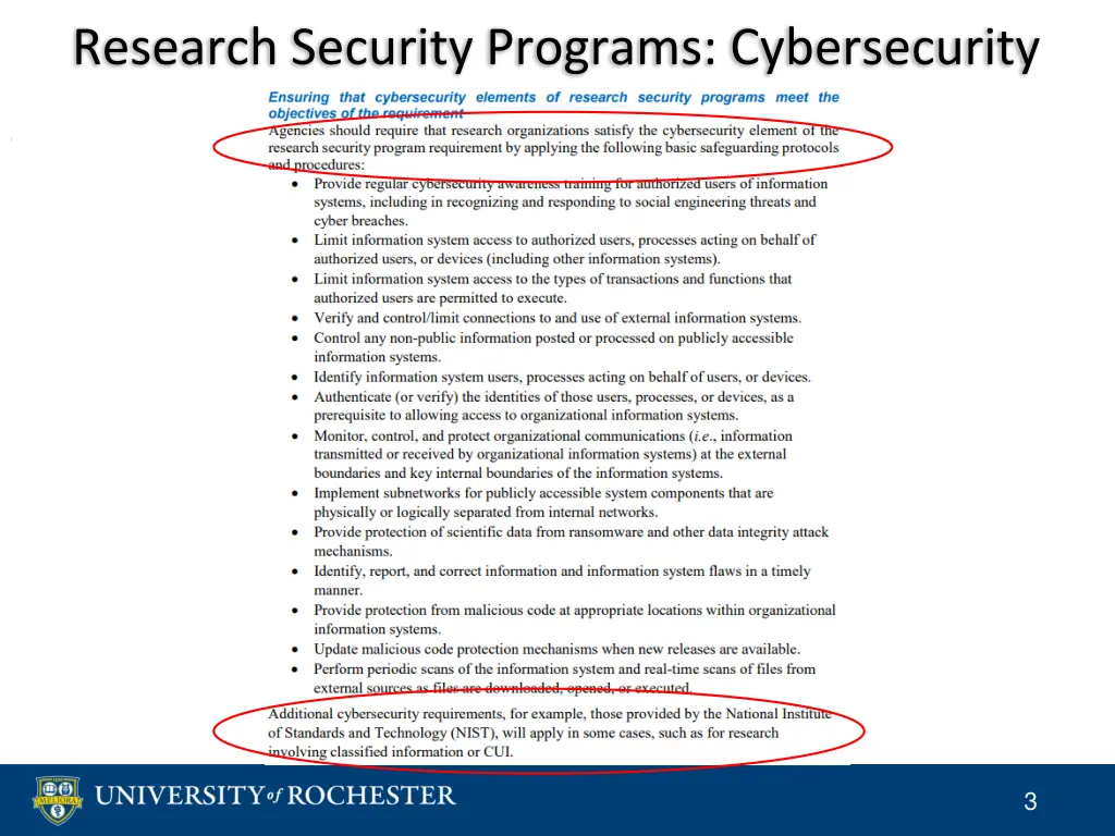research security programs cybersecurity