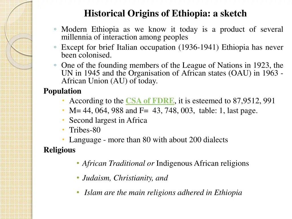 historical origins of ethiopia a sketch