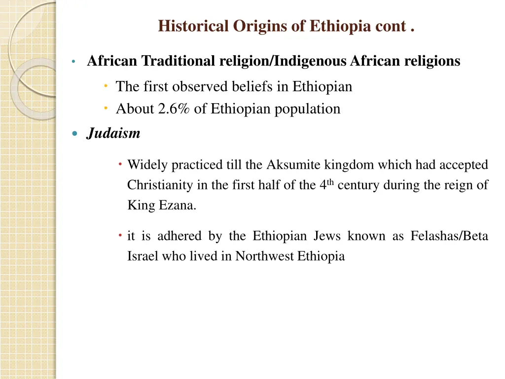 historical origins of ethiopia cont