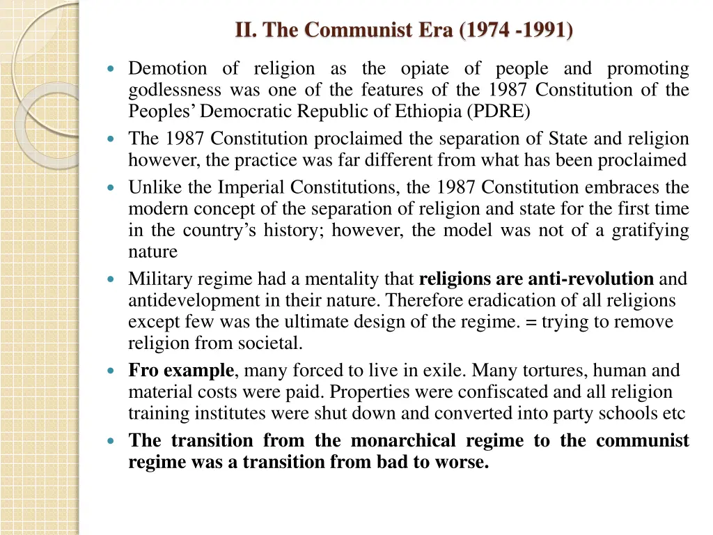 ii the communist era 1974 1991