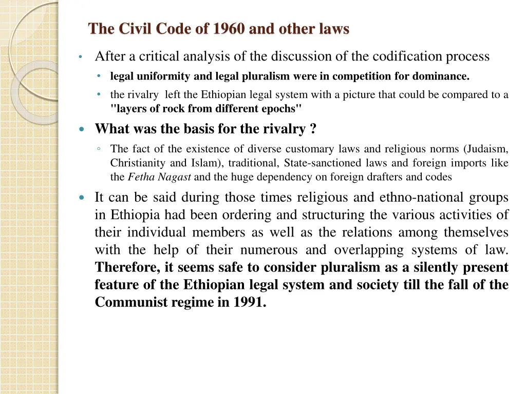 the civil code of 1960 and other laws 1