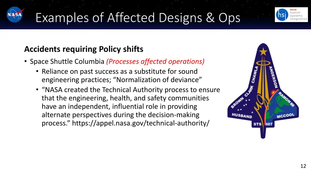 examples of affected designs ops