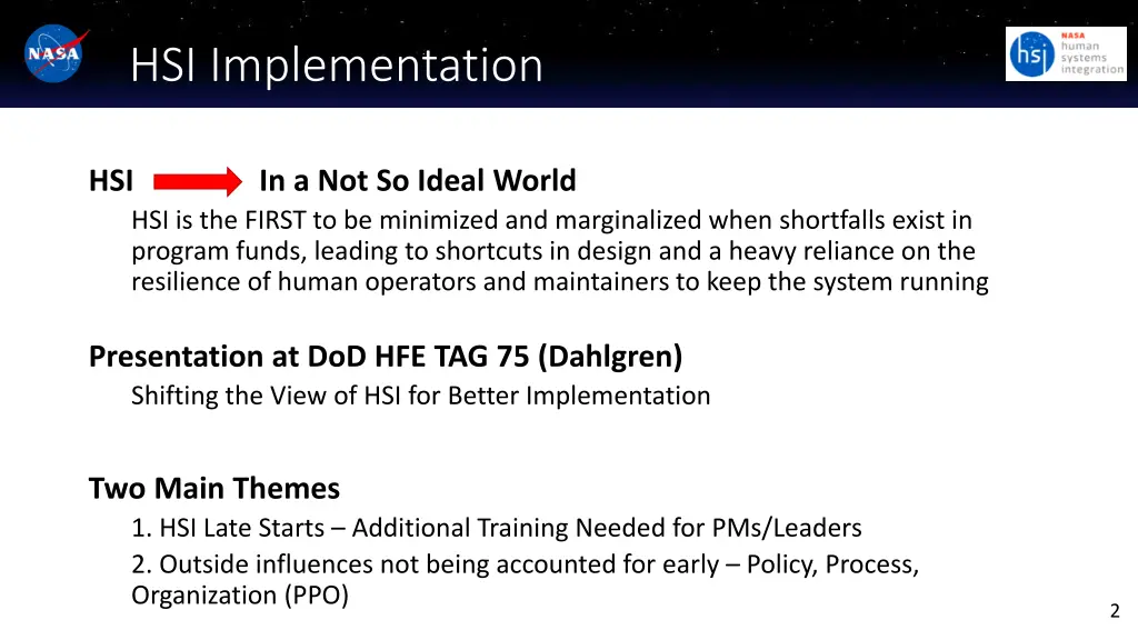 hsi implementation