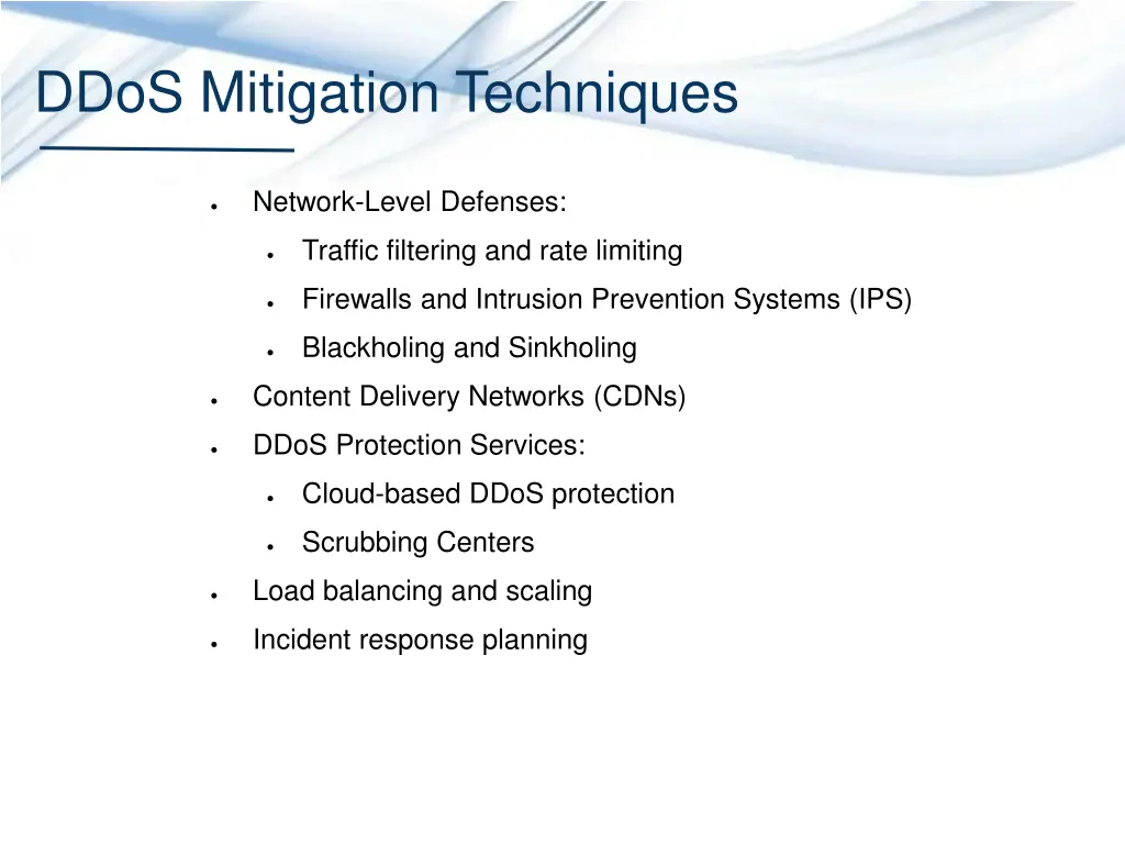ddos mitigation techniques