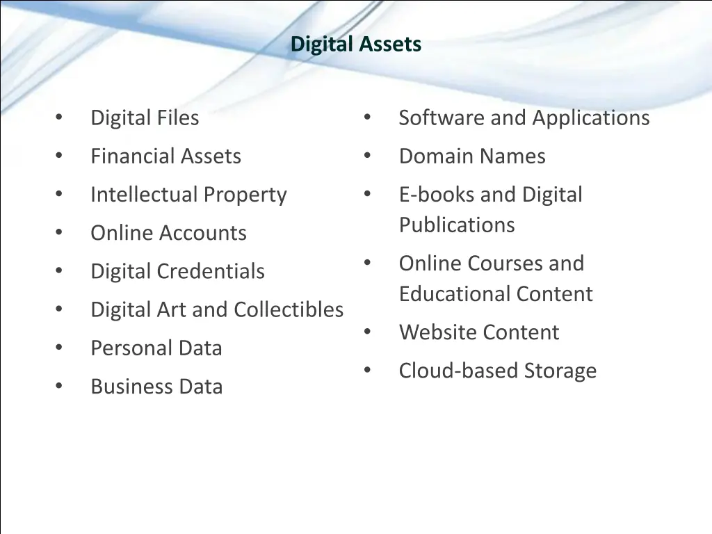 digital assets
