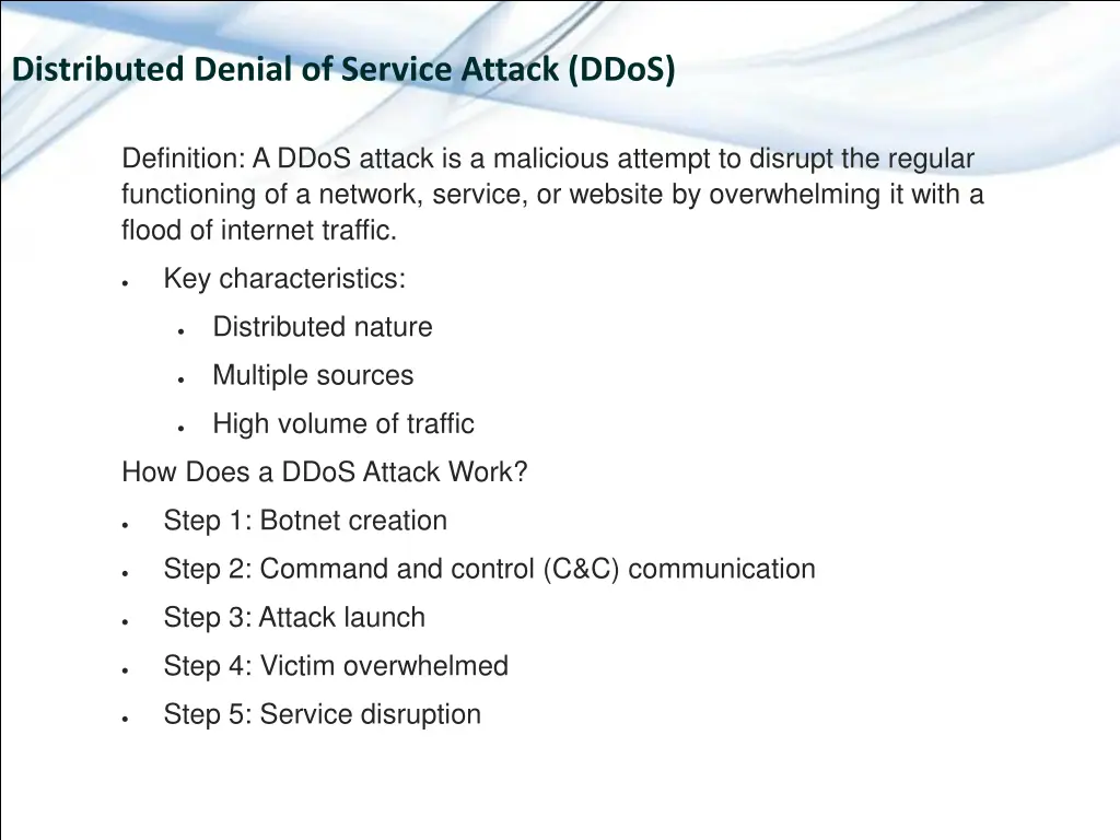 distributed denial of service attack ddos