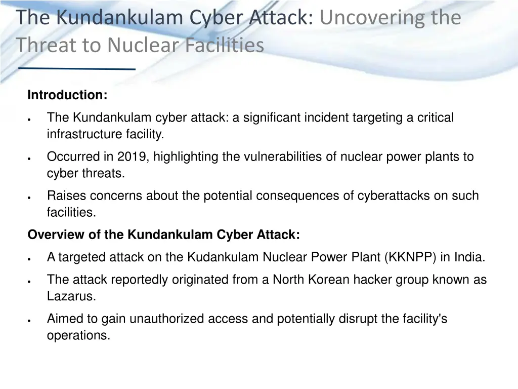 the kundankulam cyber attack uncovering