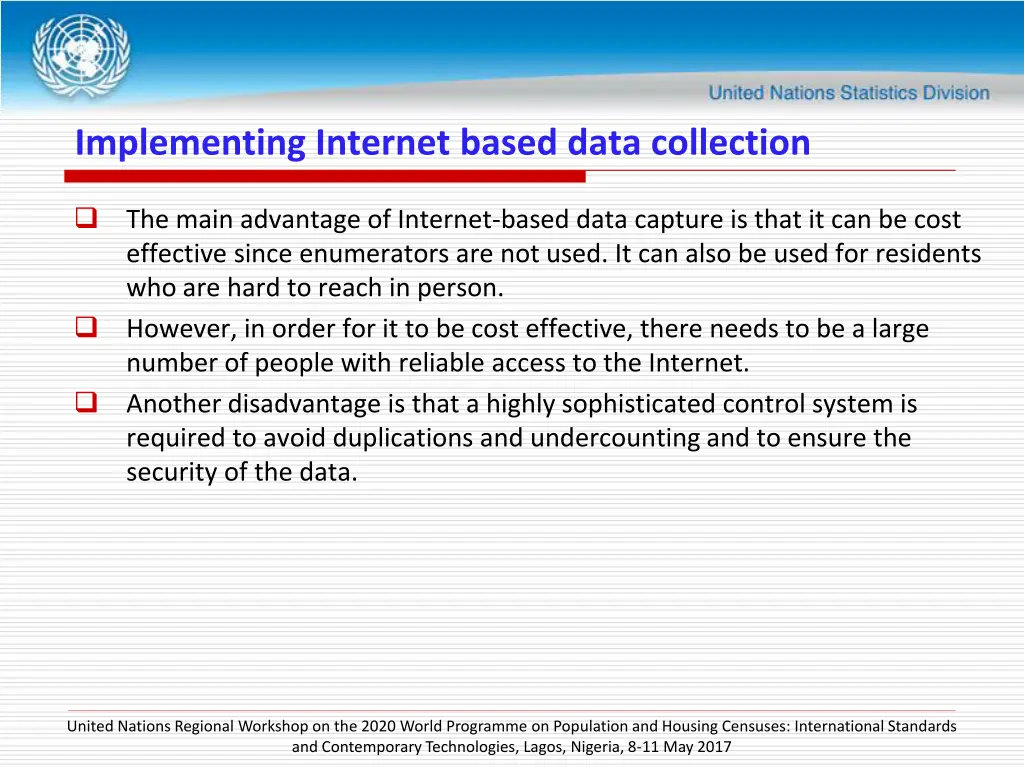 implementing internet based data collection 1