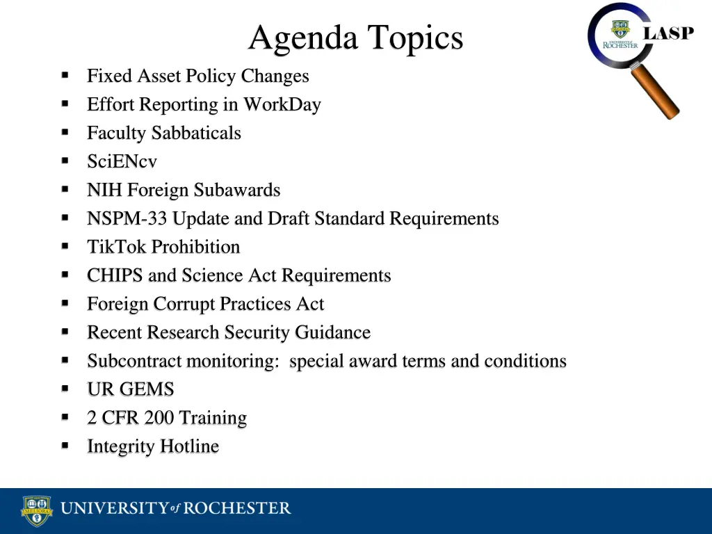agenda topics