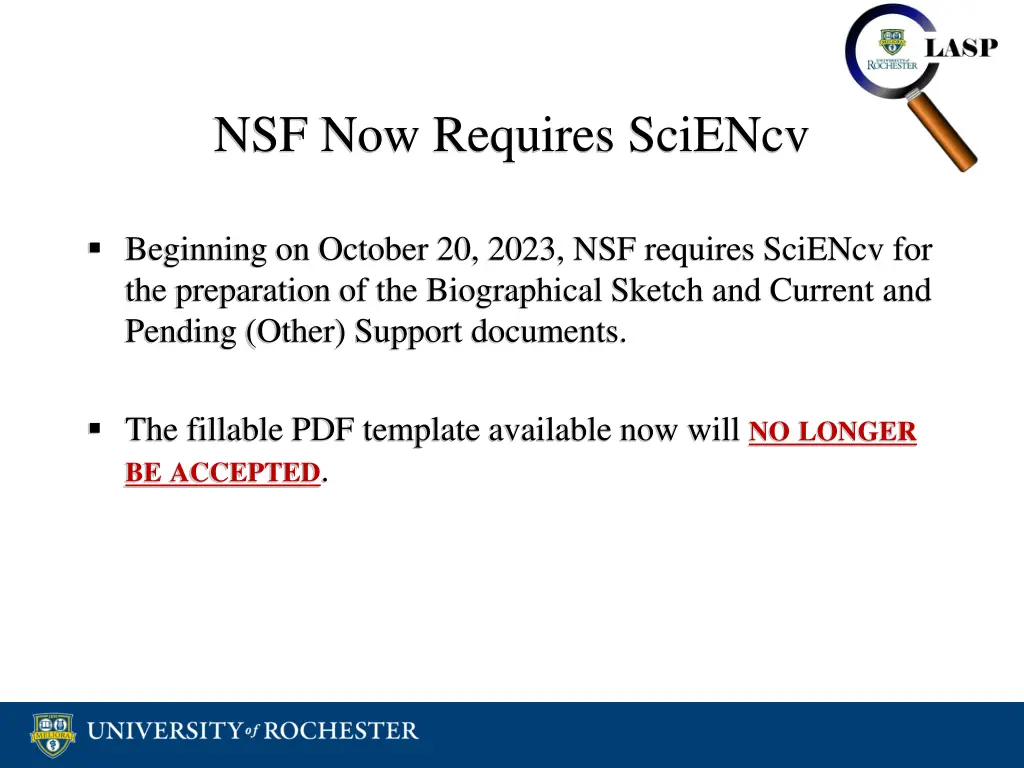 nsf now requires sciencv