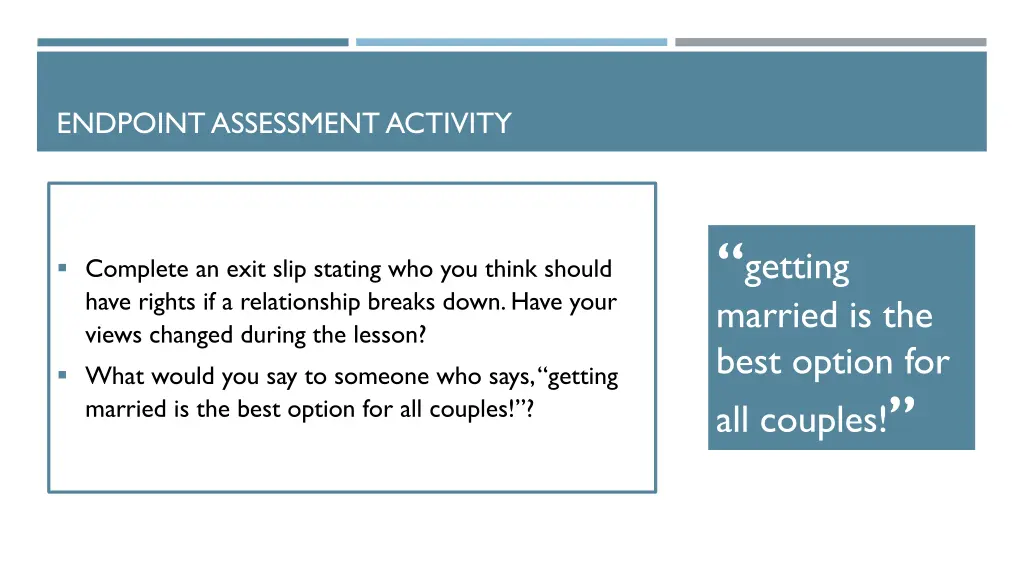 endpoint assessment activity