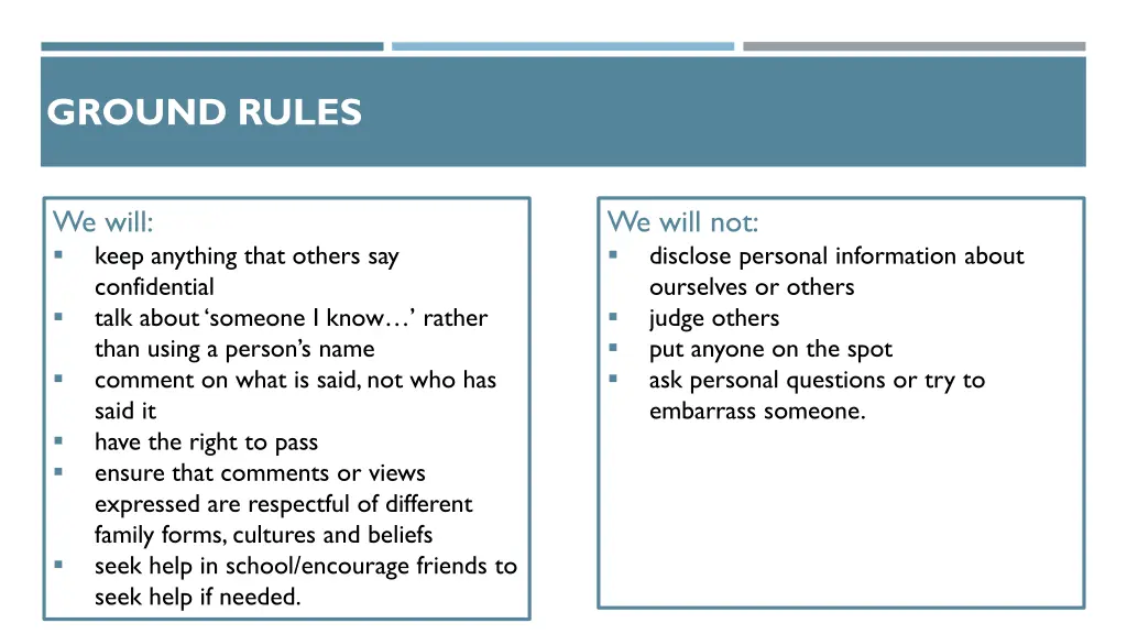 ground rules