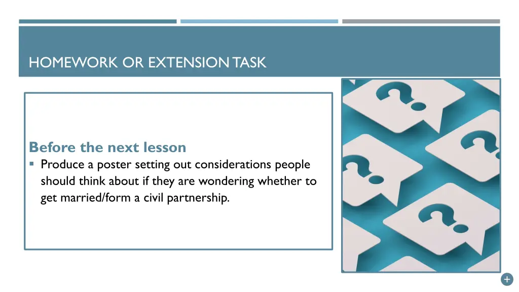 homework or extension task