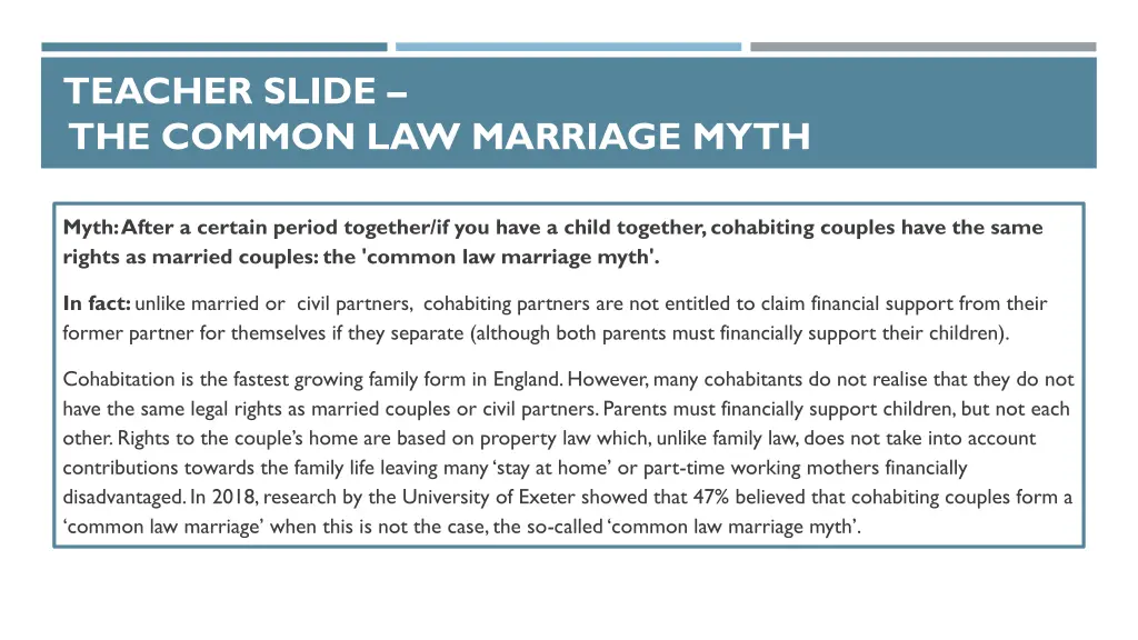 teacher slide the common law marriage myth