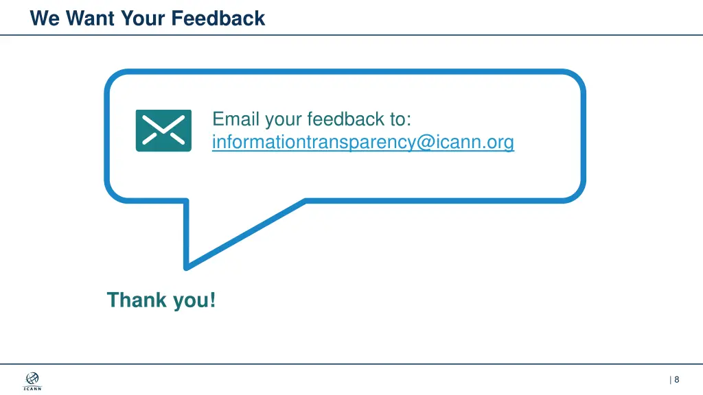 we want your feedback