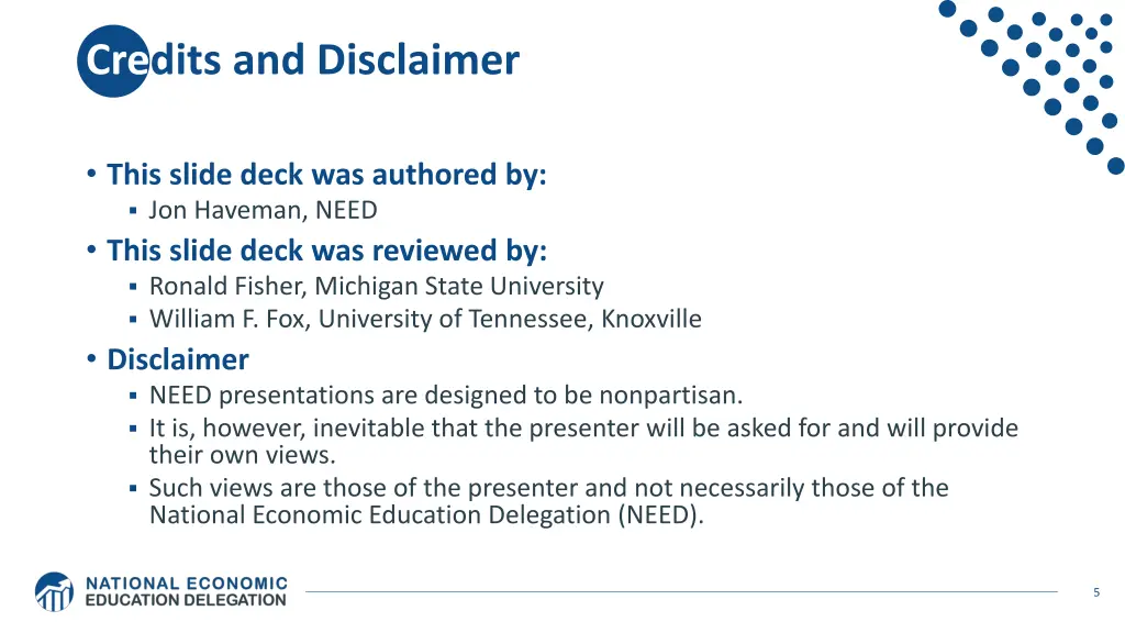 credits and disclaimer