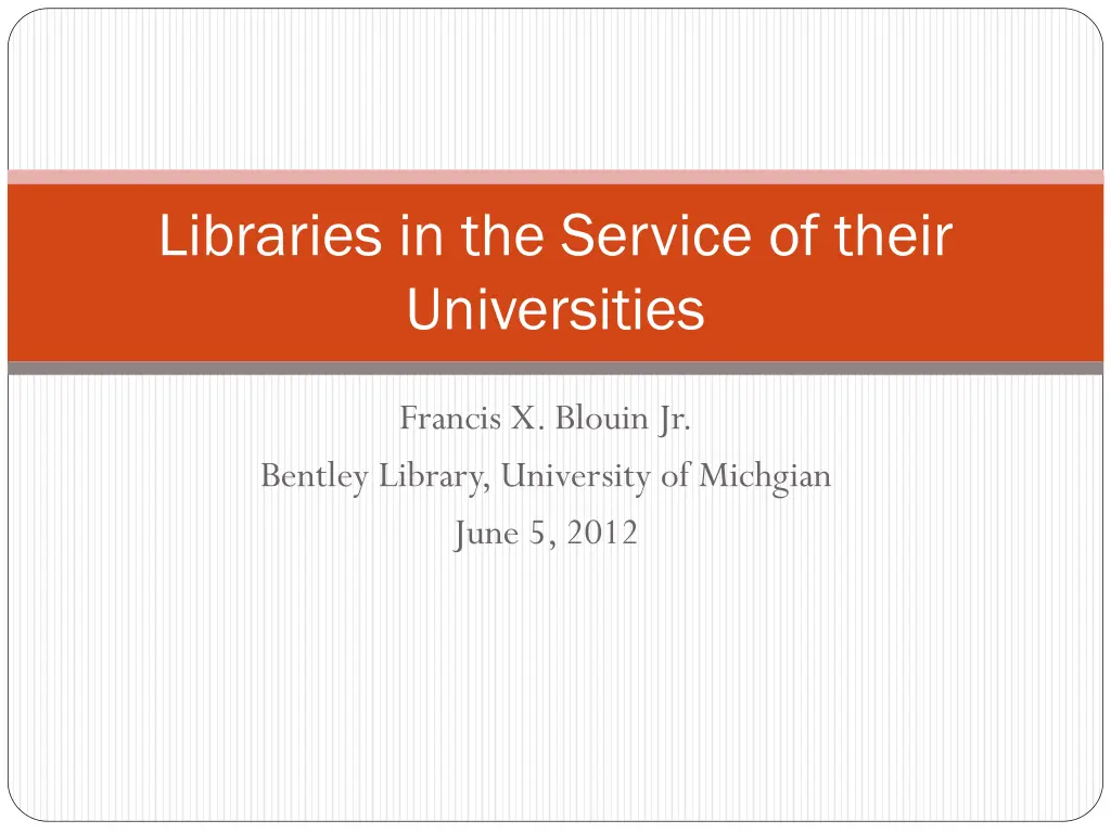 libraries in the service of their universities