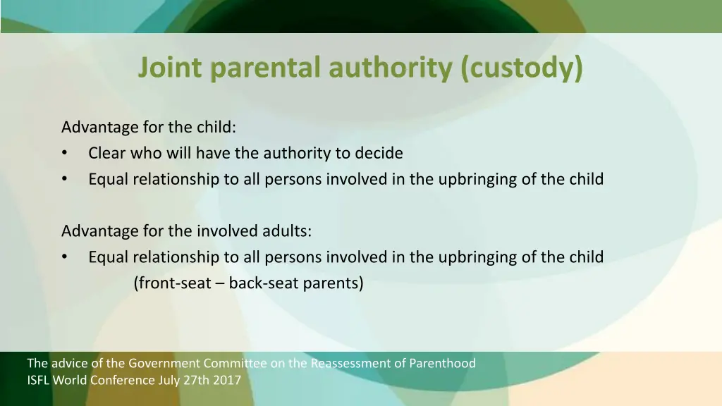 joint parental authority custody