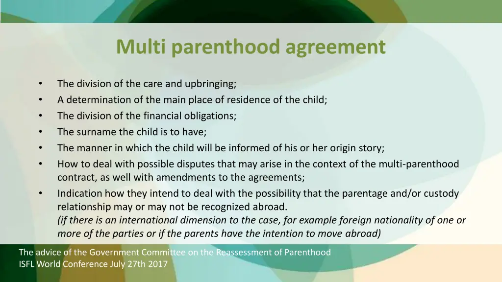 multi parenthood agreement