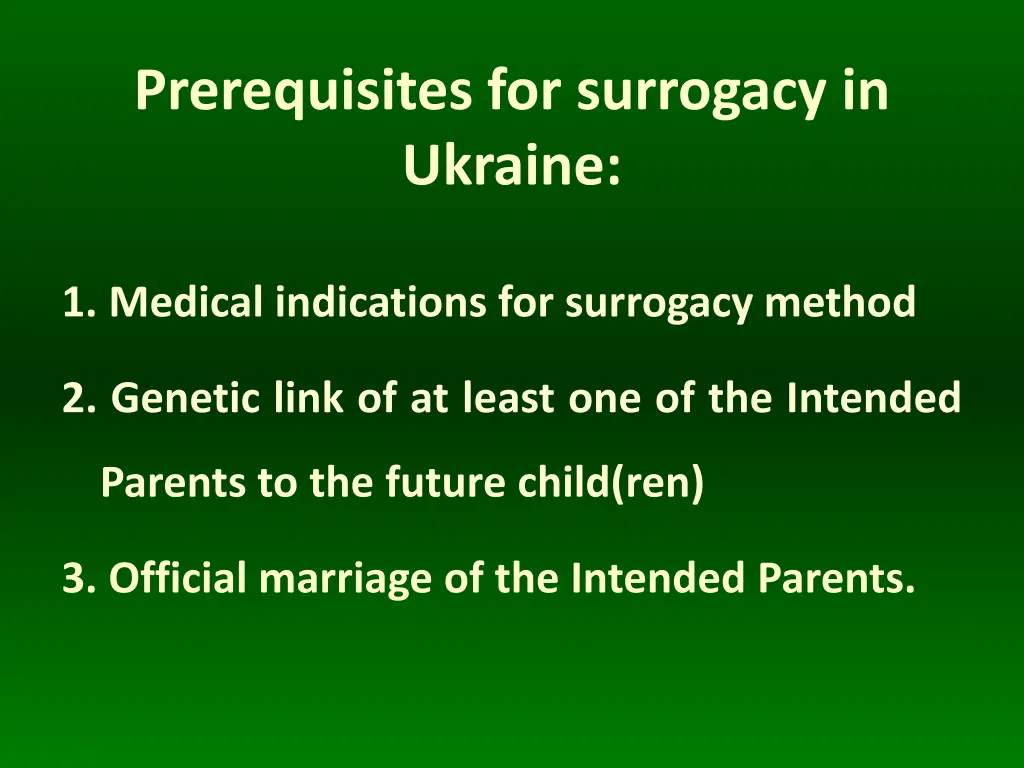 prerequisites for surrogacy in ukraine