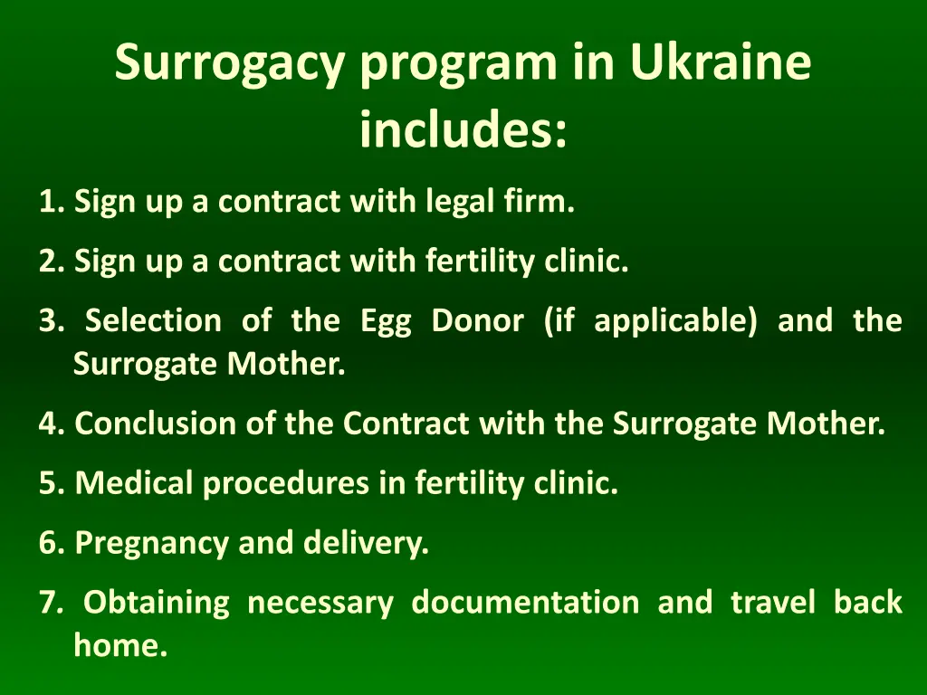 surrogacy program in ukraine includes