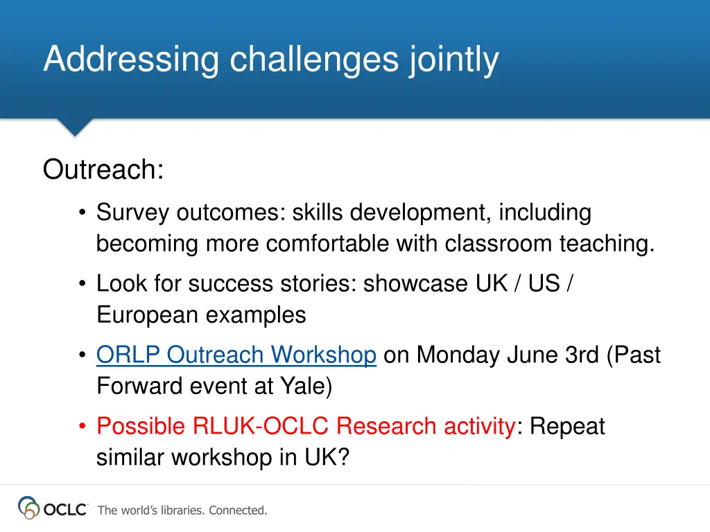 addressing challenges jointly
