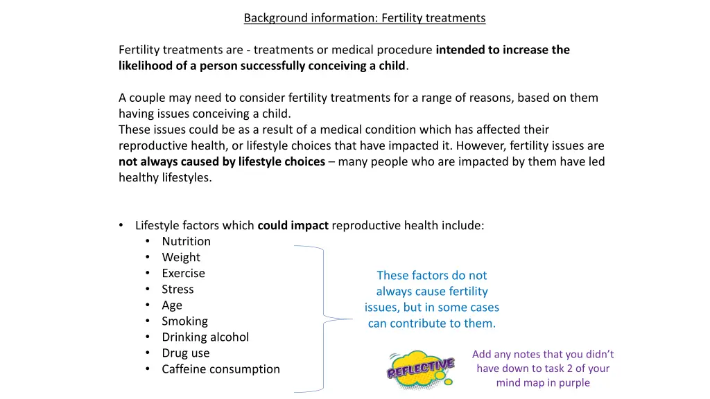 background information fertility treatments