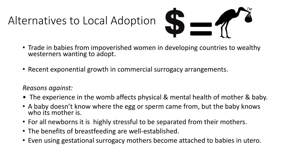 alternatives to local adoption