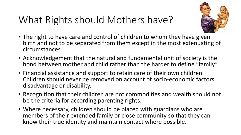 what rights should mothers have