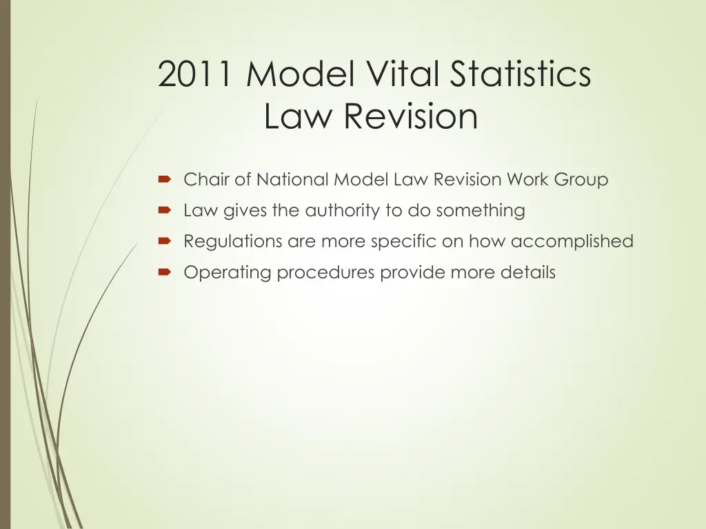 2011 model vital statistics law revision