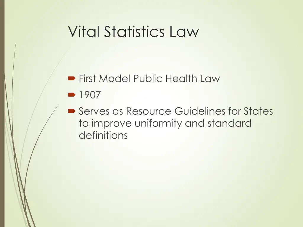 vital statistics law