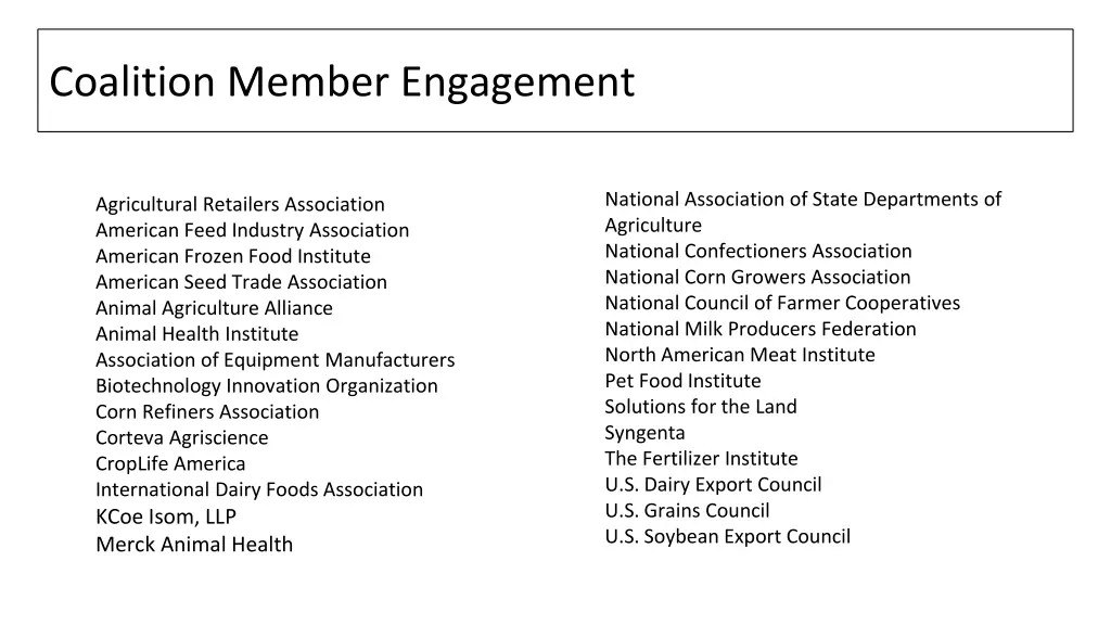 coalition member engagement