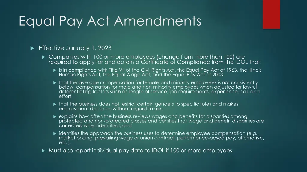 equal pay act amendments