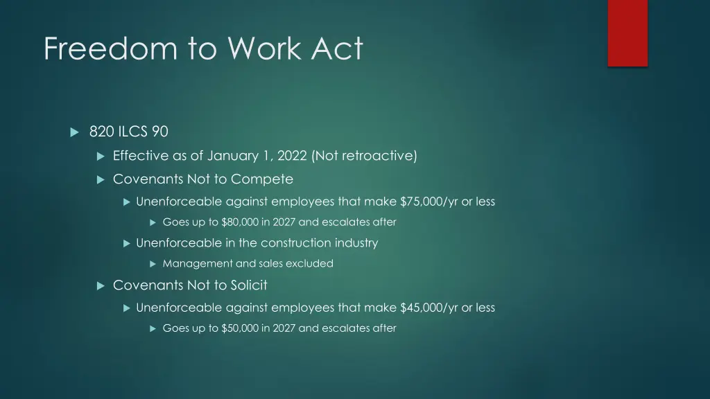 freedom to work act