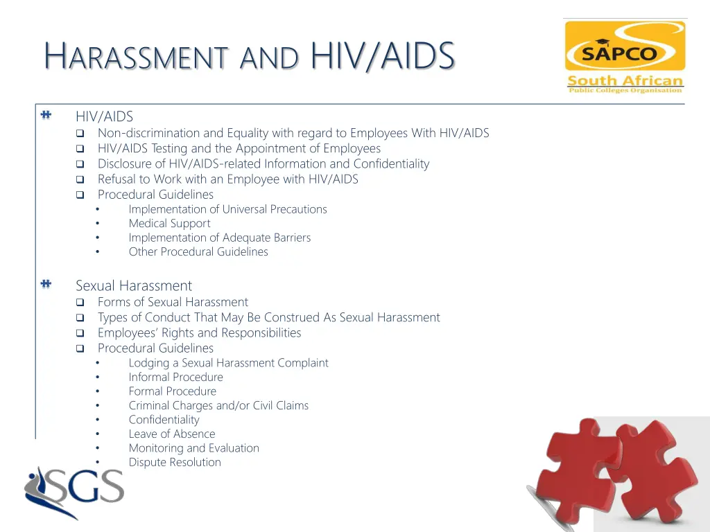 h arassment and hiv aids