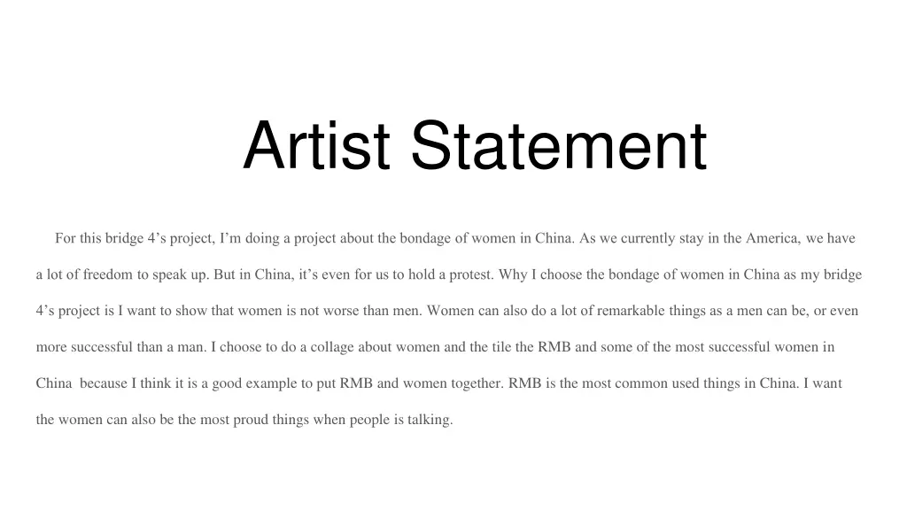 artist statement