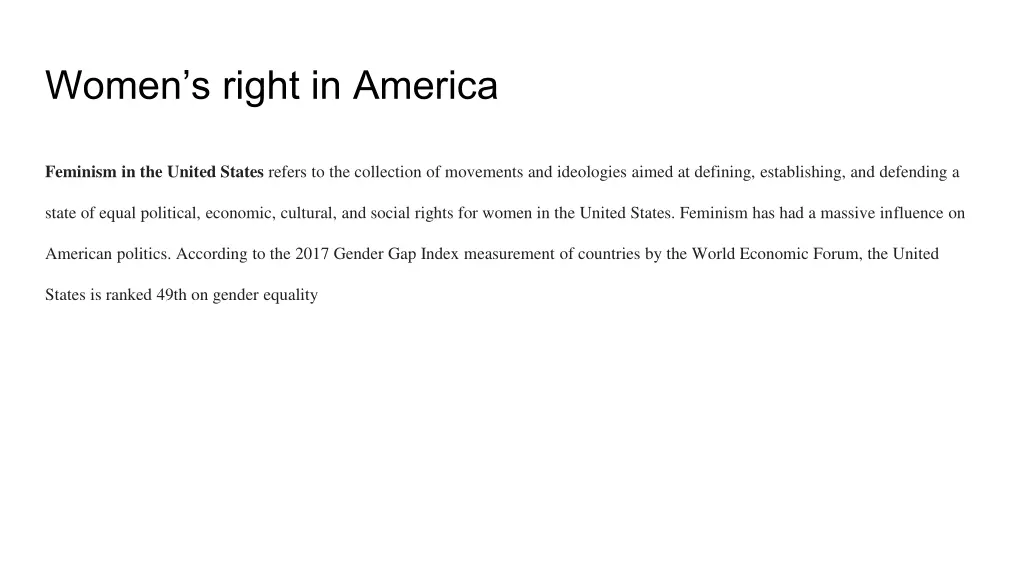 women s right in america