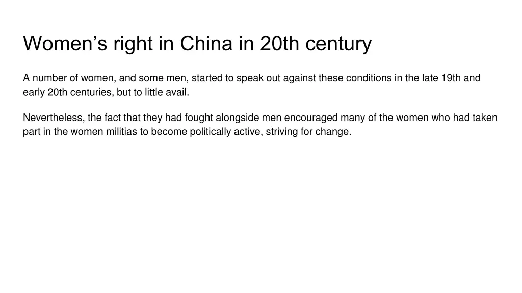 women s right in china in 20th century