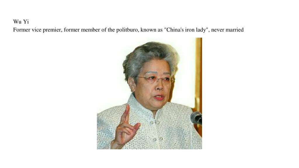 wu yi former vice premier former member