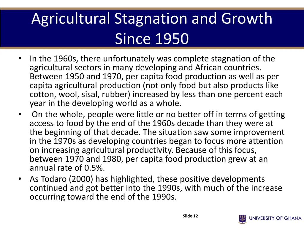 agricultural stagnation and growth since 1950 2
