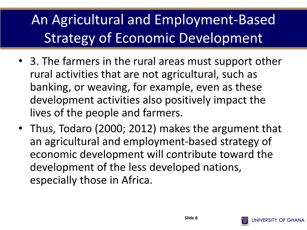 an agricultural and employment based strategy 1