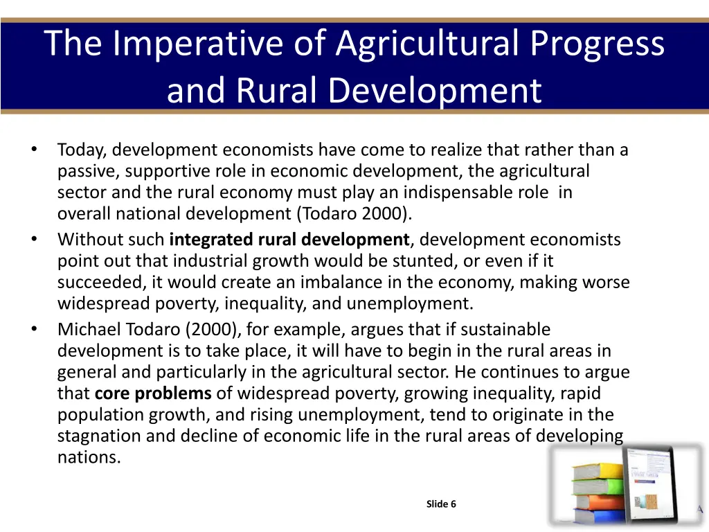 the imperative of agricultural progress and rural