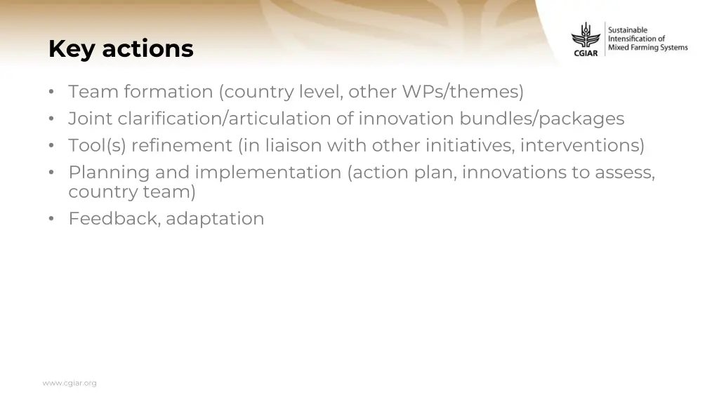 key actions