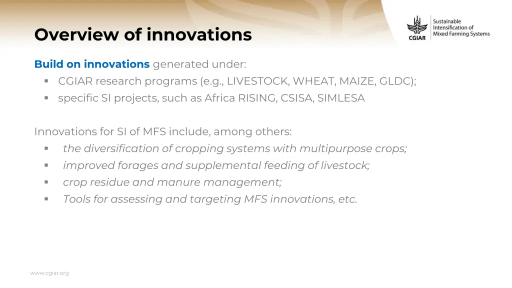 overview of innovations