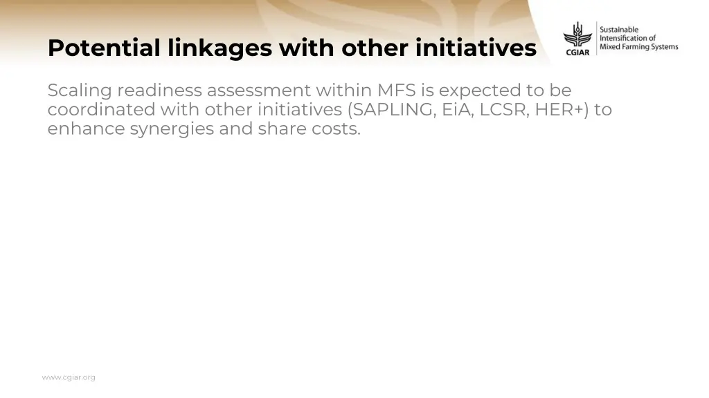potential linkages with other initiatives