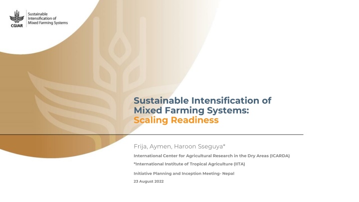 sustainable intensification of mixed farming