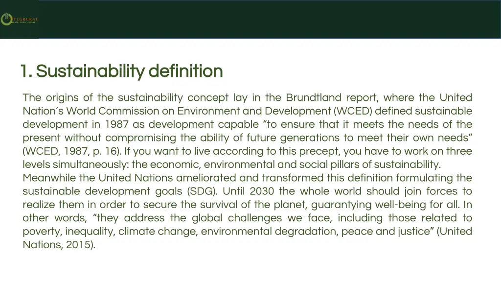 1 sustainability definition 1 sustainability